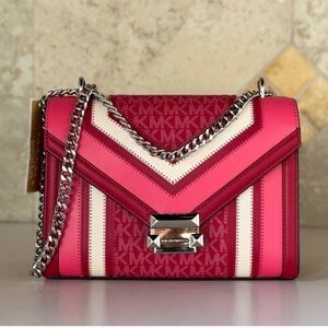 Michael Kors Red and Pink Crossbody Bag